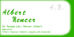 albert mencer business card